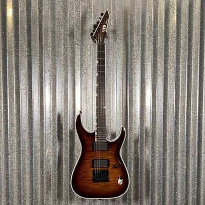 ESP LTD MH-1000 Evertune Flame Dark Brown Sunburst Guitar & Case #0341 Used image 3