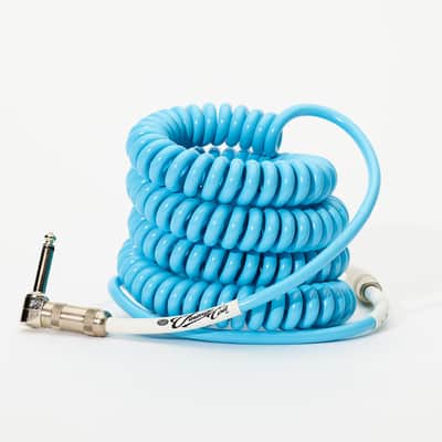 Voltage Vintage Coil Electric Blue 25' Instrument Cable w/ISO-COAT Straight - Right Angle
