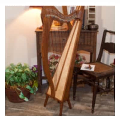 Roosebeck HMNA5CSP | Minstrel Harp 29-String, Chelby Levers Sheesham 5 Panel with Pedestal image 4