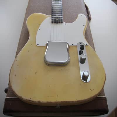 Fender "Esquire" Spanish Electric Solid Body Electric Guitar Original Brown Case Circa-1960-Blonde Lacquer Ash Body image 5
