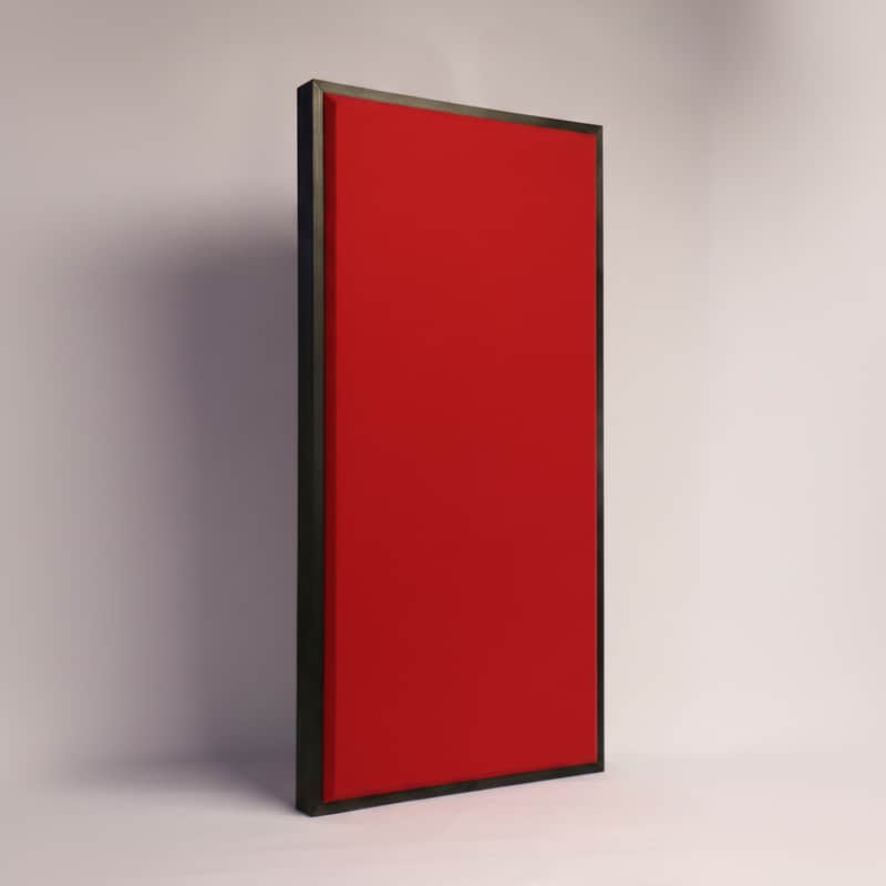 Custom Framed Acoustic Wall Panel | Cool Red Fabric & Black Wood Frame | Furniture-Quality Sound Absorbing Panel | Recording Studio, Home Studio, Mixing Room, Podcast Studio, Home Theater, Listening Room, Office & Vocal Booth | Made in USA image 1