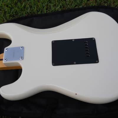 1980's C.F. Martin Stinger SSX Stratocaster, 6 String, White/Black, Nice Shape image 23