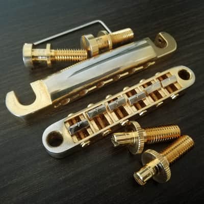 TonePros by Gotoh Hardware Set - Metric - Bridge & Tailpiece Dome Knobs Jackplate - GOLD image 1