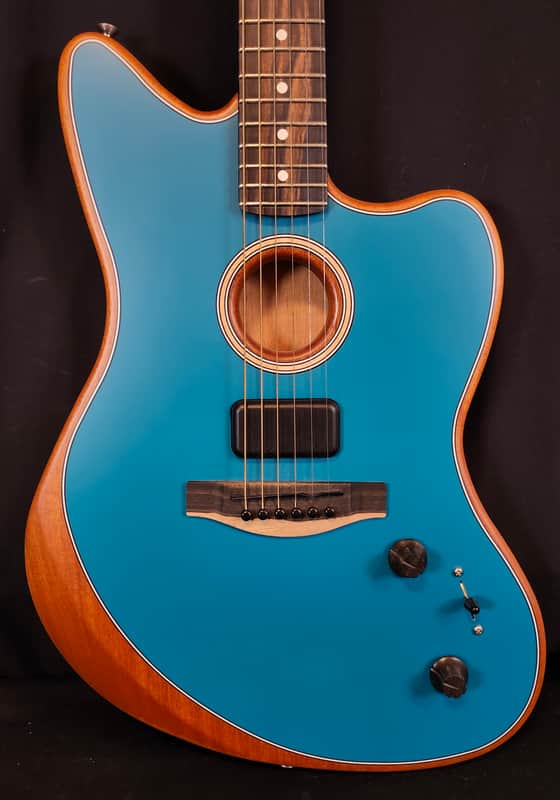 Fender American Acoustasonic Jazzmaster, Ocean Turquoise, Ebony Fingerboard W/Bag image 1