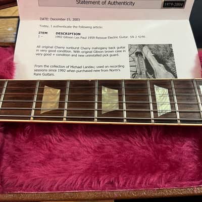 Gibson Custom Shop Historic Collection '59 Les Paul Standard Flametop Reissue 1992 Heritage Cherry Sunburst image 15