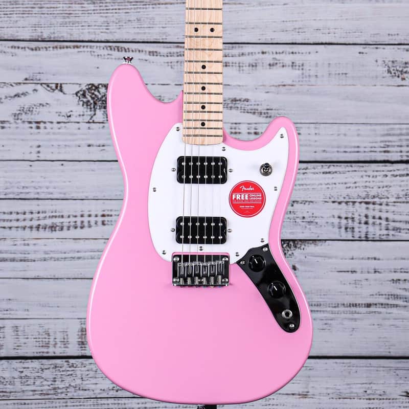 Squier Sonic Mustang HH Short-Scale Electric Guitar w/Humbuckers | Flash Pink (IN-STOCK)