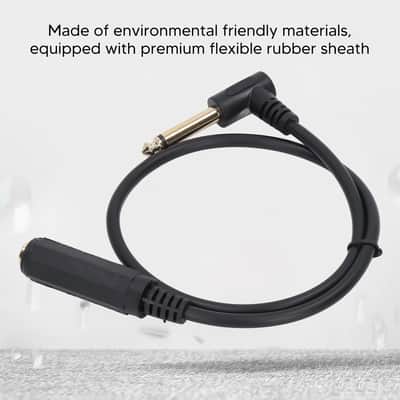 Audio Cable 0.5m 1/4in Mono Right Angle 6.35mm Male to Female Stereo Extension Cable for Microphone image 3