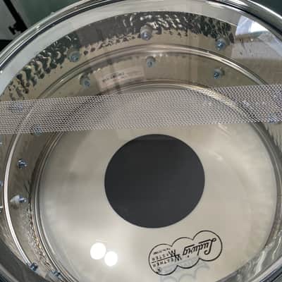 Ludwig LM402KT Hammered Supraphonic 6.5x14" 10-Lug Aluminum Snare Drum with Tube Lugs 1999 - Present - Chrome-Plated image 6