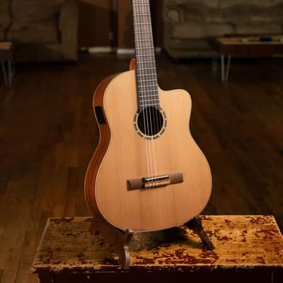 Ortega RCE131 Family Series Pro Solid Cedar Top Mahogany Neck Cutaway Nylon 6-String Classical Acoustic-Electric Guitar w/Gig Bag image 11