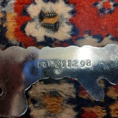 Fender 70s Vintage Steel Logo Badge Emblem No Underline Chrome/Black image 3