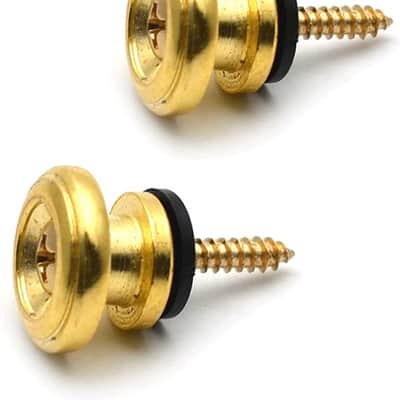 2pcs Gold Metal Guitar Strap Locks, Mushroom Style Guitar Strap Lock Buttons, Electric Guitar Strap Locks, Mushrooms Head Guitar Strap Button for Guitar Bass Ukulele image 1