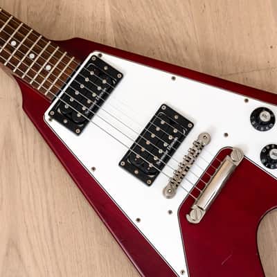 2008 Edwards by ESP E-FV-85D Flying V 67-Style Electric Guitar Cherry w/ USA Duncans, Japan image 7