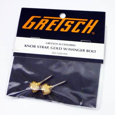 Genuine Gretsch Gold Guitar Strap Button Knobs and Hanger Bolts, Gold, Set of 2 image 3