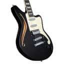 D'Angelico Premier Series Bedford SHOffset Stopbar Tailpiece Black Flake, Mint