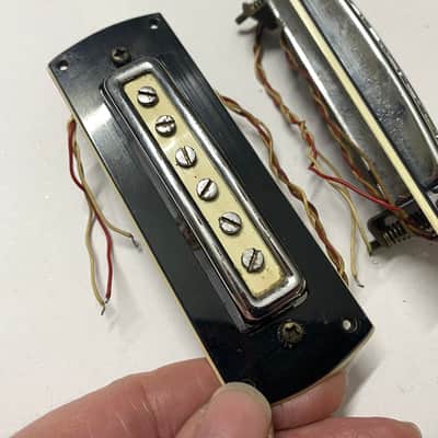 1960s Japanese pickup set Burns Noble Greco Ibanez Teisco 5.49k + 5.21k with mounts original vintage image 2
