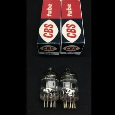 MATCHED PAIR CBS Black Plate 5670 O Getter Headphone Amp VACUUM TUBES 9.9512 image 2
