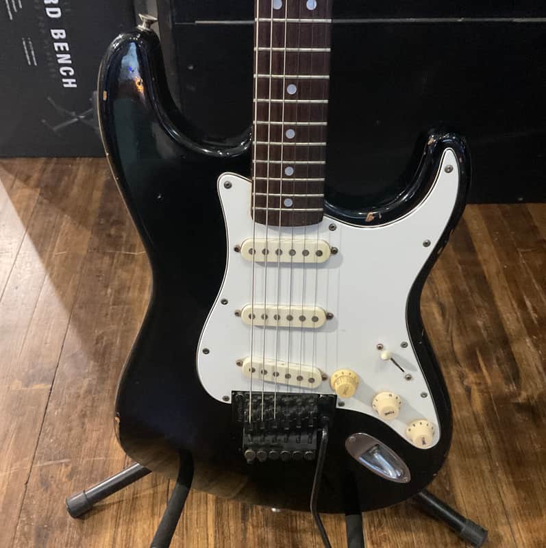 Tokai Goldstar Sound 1982 black Strat style electric guitar with hard case image 1