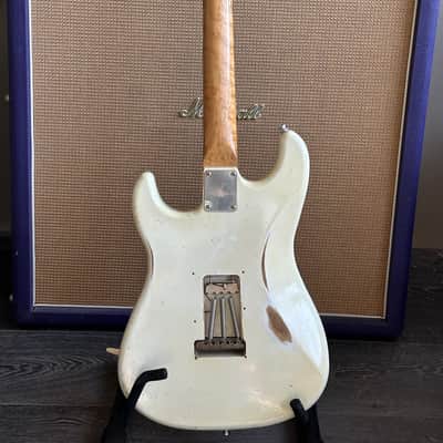Haar S Old Headstock Birdseye Neck Olympic White Aged image 13