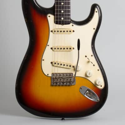 Fender  Stratocaster Solid Body Electric Guitar (1965), ser. #L77176, vintage road case. image 3