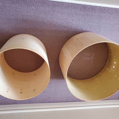 2PC Drum Shells Fiberglass & Wood 22"x16" & 16"x16 - Ultra Clean - Save $$ image 3