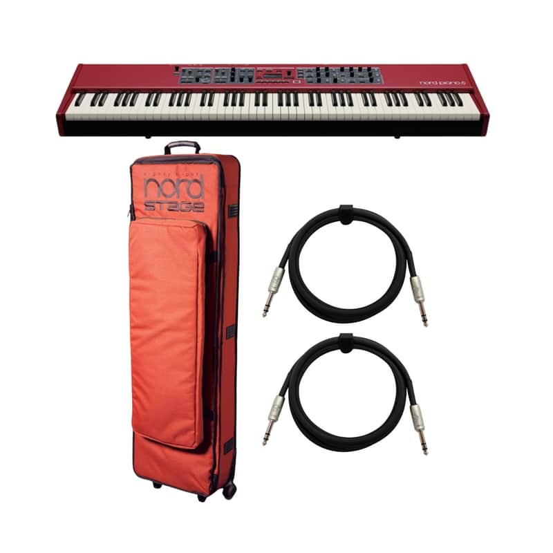 Nord Piano 6 Portable Piano with 88-Key and Hammer Action Keybed (Red) Bundle image 1