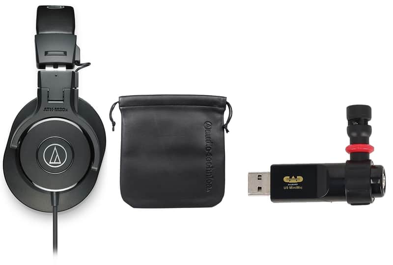 Audio Technica ATH-M30X Professional Studio Monitor Headphones+CAD Recording Mic image 1