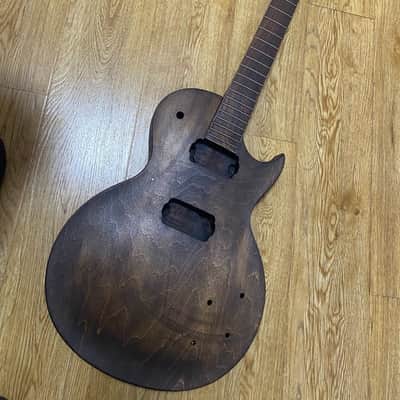 Unfinished Carbonized LP-Style Guitar，Alder Body + Mahogany Neck with Rosewood Fingerboard image 1