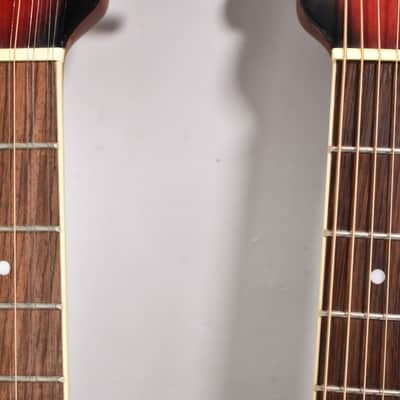 Ovation Celebrity CSD 225 Red Burst Double Neck 6 / 12 String Acoustic Electric Guitar w/OHSC image 15