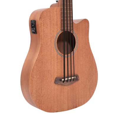 Gold Tone M-Bass25/FL Micro 25" Scale Fretless Acoustic/Electric Bass  - Natural image 2