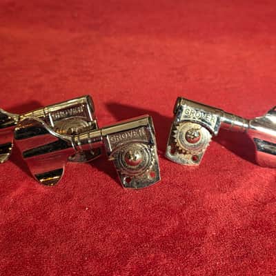 Vintage 1970s Grover Wavy Set of 3 Bass Tuners Chrome image 1