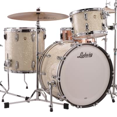 Ludwig Classic Maple FAB Vintage White Marine 3-piece Shell Pack 13/16/22 - NEW image 4