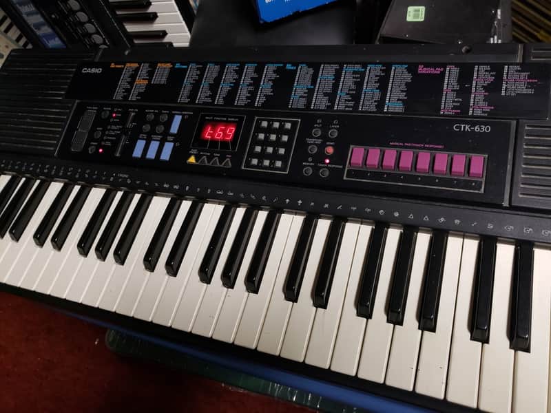 Vintage Casio CTK-630 1990's Keyboard w/Touch Response Pads, Pitch