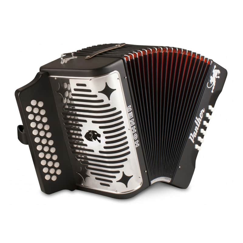 Hohner Panther II 3-Row Diatonic Accordion F/Bb/Eb, Black image 1