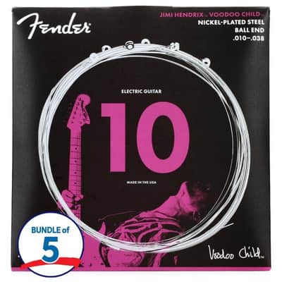 Fender Hendrix Voodoo Child Ball End Nickel Plated Steel Electric Guitar Strings - .010-.038 (5-Pack) image 2