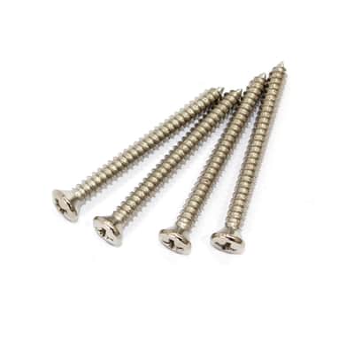 Allparts Pack of 4 US Steel Nickel Neck Plate Screws image 1