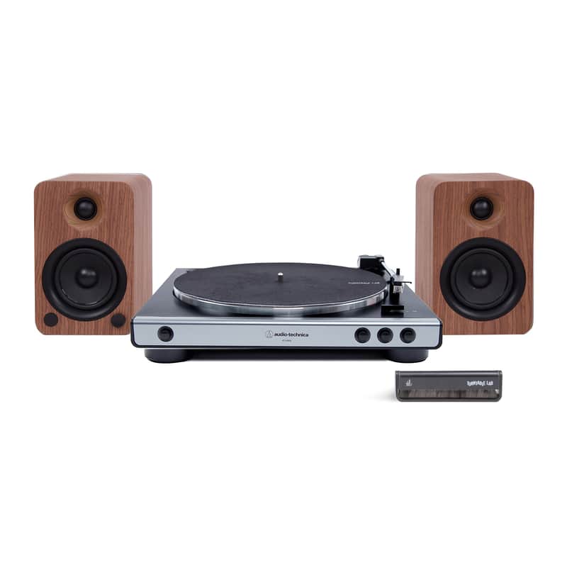 Audio-Technica: AT-LP60X / Kanto YU4 / Turntable Package Silver Turntable / Walnut Speakers