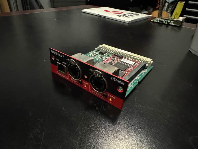 Allen & Heath M-DANTE-A 64x64 Dante Audio Networking Card 2020s - Black / Red image 1