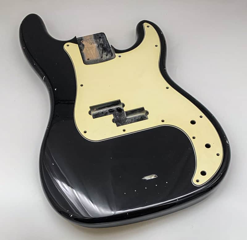 4lbs 12oz BloomDoom Nitro Lacquer Aged Relic Black P-Style Bass Vintage Custom Guitar Body image 1