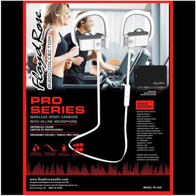 Floyd Rose Wireless Sport Earbuds With Line-In Microphone, White FR-360WH image 2
