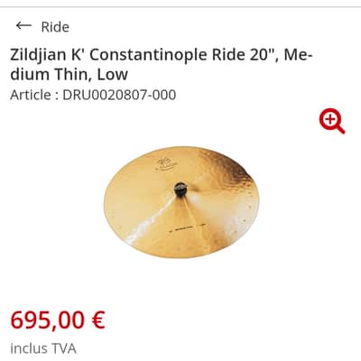Zildjian K Constantinople Medium Thin Low 20" ‼️NEUF=Facture 05/2026‼️Envoi soigné image 2