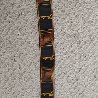 1960s Vintage Original Fender Guitar Strap, Metal Buckle Straight logo (horizontal) Stratocaster Telecaster good condition image 5