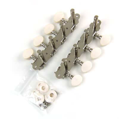4-on-Plate Classic Style Mandolin Tuning Keys Tuners Head Pegs ,Nickel (1Lx1R) image 4