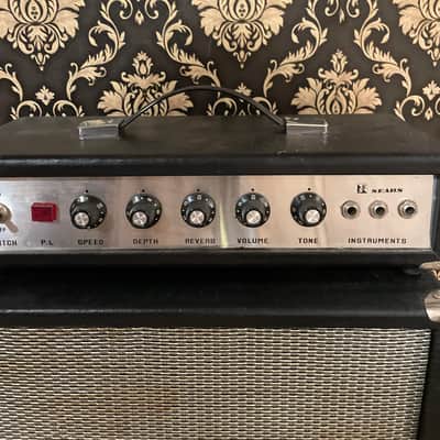 Vintage 1960s Teisco Silvertone Guitar 3 Pick Ups Guitar Mosrite Univox Shape Very Clean image 13