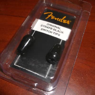 Genuine Fender Original Strat Switch Tips (2) - BLACK, 099-4939-000