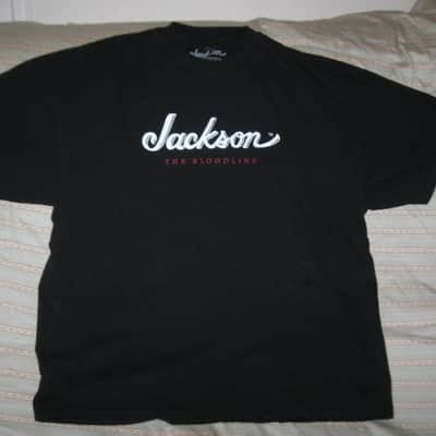 new genuine Jackson (by Fender) Jackson Bloodline 100% Cotton Black Short Sleeve T-Shirt, XXL (size also called: XX-Large, Double XL or 2X), GRAPHIC: White & Red -- P.N (part #): 0990264806 (NO: hang tag / NO packaging) image 5