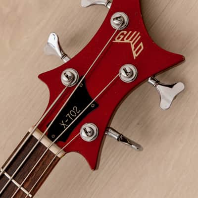 1982 Guild X-702 Vintage Bass Guitar Candy Apple Red w/ Case image 4
