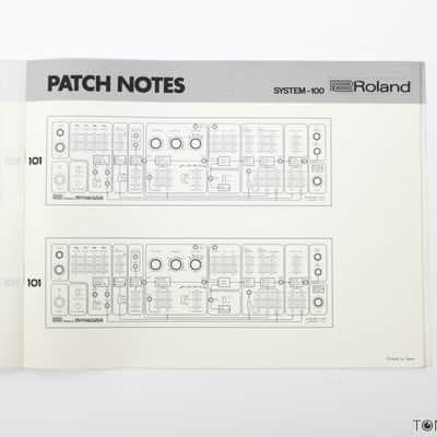 ROLAND SYSTEM 100 MODEL 101 PATCH NOTES BOOK model sheets VINTAGE SYNTH DEALER 2 image 3
