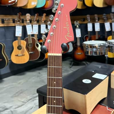 Fender electric-acoustic guitar "Malibu Player", Fiesta Red finish - Open Box image 5