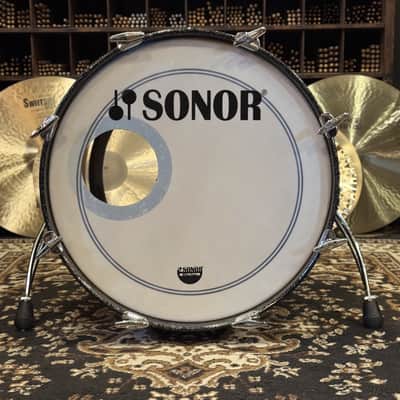 VINTAGE 1980's Sonor 17x22 Hilite Bass Drum in Black Diamond image 2