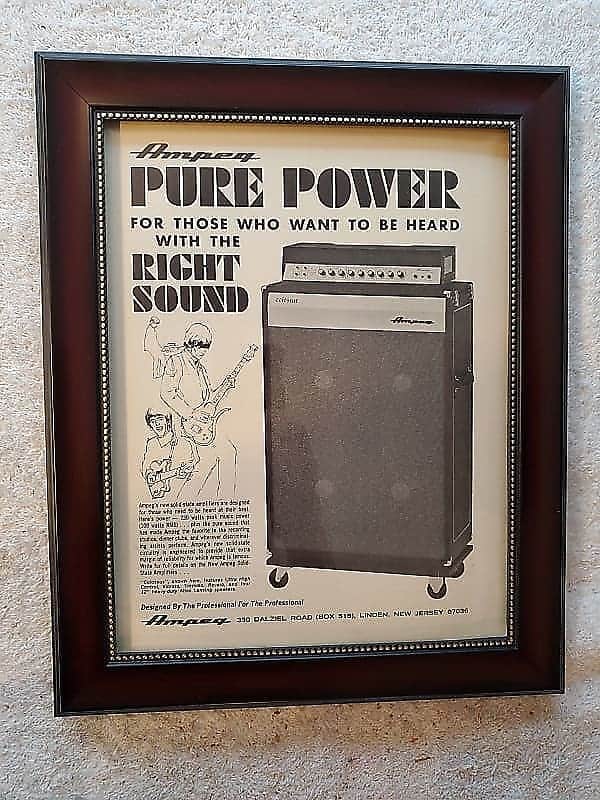 1967 Ampeg Amps Promotional Ad Framed Ampeg Colossus Amp Original image 1